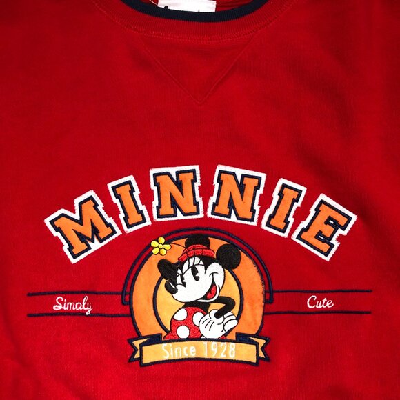Disney Minnie Mouse Sweatshirt Embroidered Simply Cute Since 1928 Small Vintage - Picture 4 of 11
